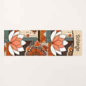 Diseño retro de flores de Lotus Yogamatte (Vorderseite (Horizontal))