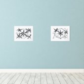 Diseño zen de flores abstractas en blanco y negro bilderwand sets (Holzboden)