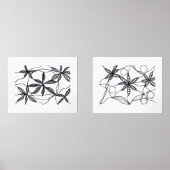 Diseño zen de flores abstractas en blanco y negro bilderwand sets (Vorderseite)