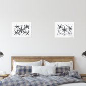 Diseño zen de flores abstractas en blanco y negro bilderwand sets (Schlafzimmer)