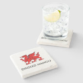 Disgled Mamgu: Der Cuppa Südwaliser der Großmutter Steinuntersetzer (Seitenansicht)