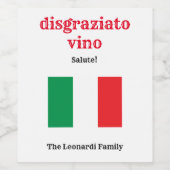 Disgraziato Vino vollständig kundenspezifisch Weinetikett (Einzelnes Label)