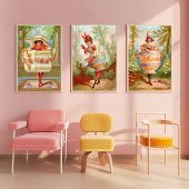 Dish Darlings Tea Time Art Print Poster
