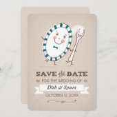 Dish läuft mit Spoon Wedding weg Speichern Sie das Save The Date (Vorne/Hinten)