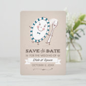Dish läuft mit Spoon Wedding weg Speichern Sie das Save The Date (Stehend Vorderseite)