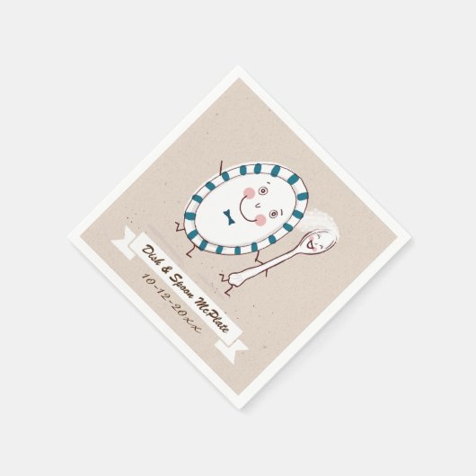 Dish läuft mit Spoon Wedding weg Speichern Sie das Serviette (Ecke)