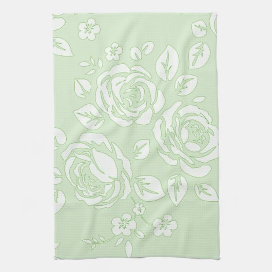 Dish_Towel_Retro_Floral_Green Handtuch (Vertikal)