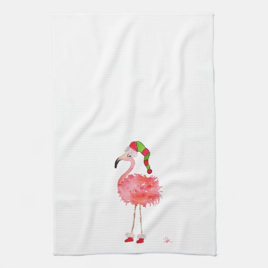 dish towel with flamingo geschirrtuch (Vertikal)