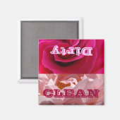 Dish Washer Magnete CLEAN Dirty Magnet Pink Rose (Vorderseite/Rückseite)