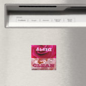 Dish Washer Magnete CLEAN Dirty Magnet Pink Rose (In Situ (Geschirrspüler))