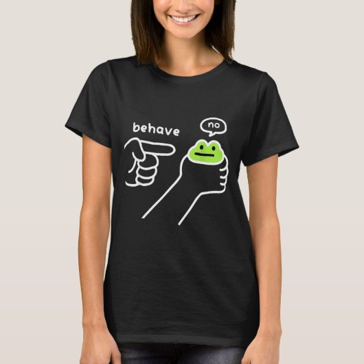 Dishonest Frog Funny Frog Meme Behave No Cartoon M T-Shirt (Vorderseite)