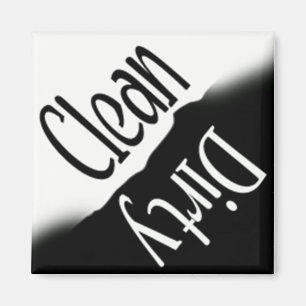 DISHWASHER MAGNET - SQUARE B&W