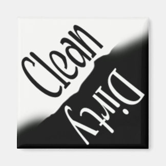 DISHWASHER MAGNET - SQUARE B&W