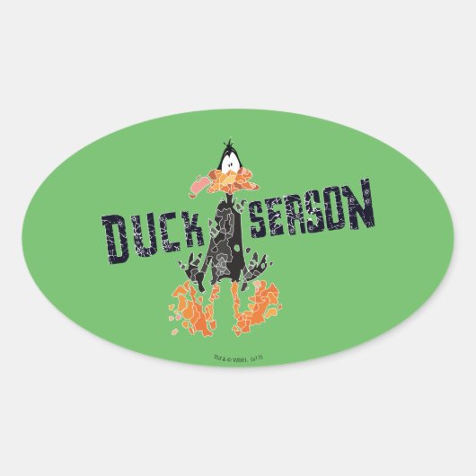 Disintegration DAFFY DUCK™ "Duck Season" Ovaler Aufkleber (Vorderseite)