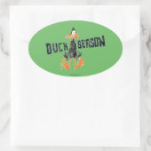 Disintegration DAFFY DUCK™ "Duck Season" Ovaler Aufkleber (Tasche)
