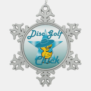 Disk Golf #7 Schneeflocken Zinn-Ornament