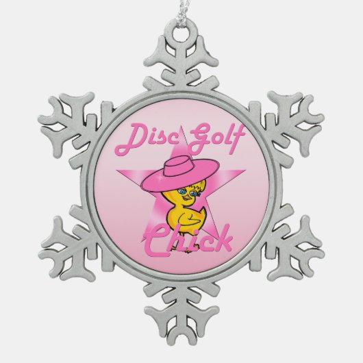 Disk Golf #8 Schneeflocken Zinn-Ornament (Vorderseite)