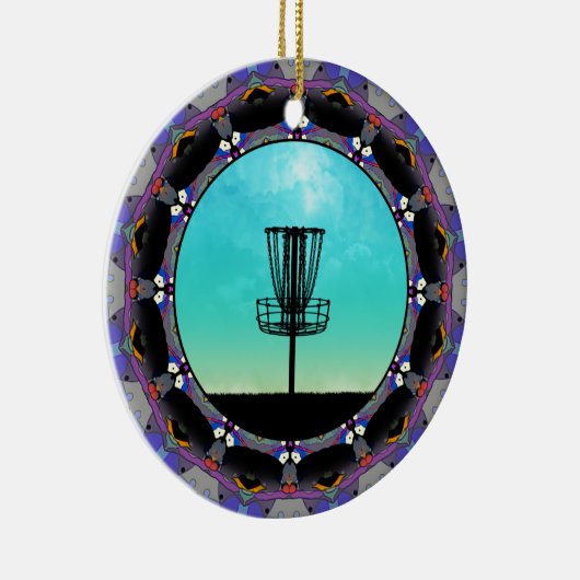 Disk Golf Abstrakt Basket 3 Keramik Ornament (Rechts)