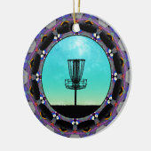 Disk Golf Abstrakt Basket 3 Keramik Ornament (Links)