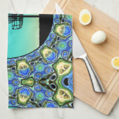 Disk Golf Abstrakt Basket 5 Küchentuch (Viertel Falte)