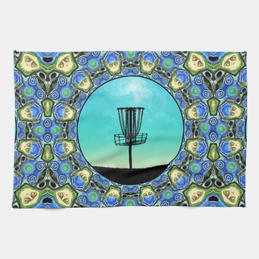 Disk Golf Abstrakt Basket 5 Küchentuch (Horizontal)