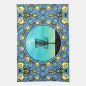 Disk Golf Abstrakt Basket 5 Küchentuch (Vertikal)