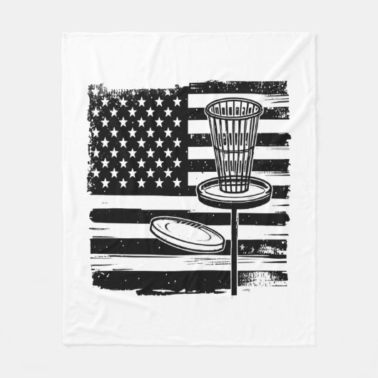 Disk Golf American Flag Fleecedecke (Vorderseite)