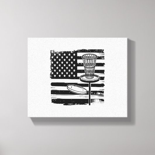 Disk Golf American Flag Leinwanddruck (Vorderseite)
