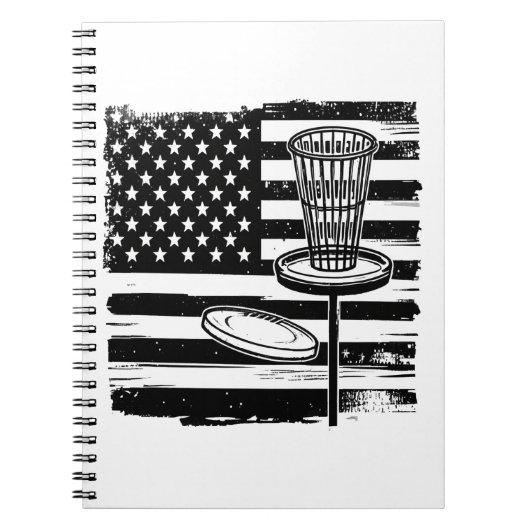 Disk Golf American Flag Notizblock (Vorderseite)