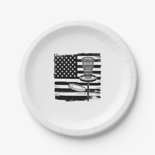 Disk Golf American Flag Pappteller (Vorderseite)