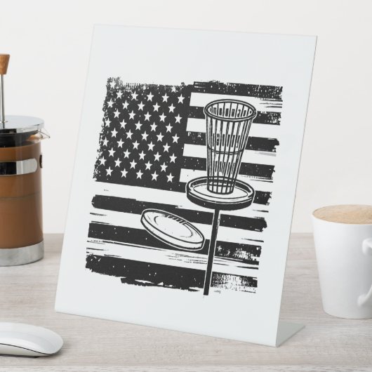 Disk Golf American Flag Sockelschild (In Situ)