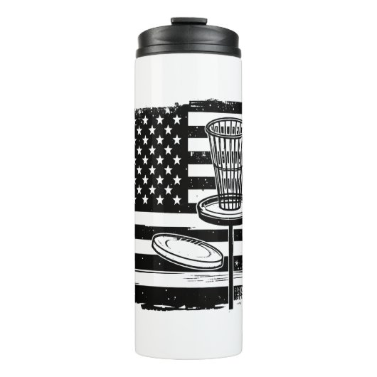 Disk Golf American Flag Thermosbecher (Vorderseite)