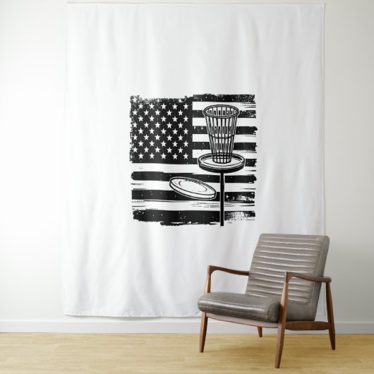 Disk Golf American Flag Wandteppich (Beispiel)