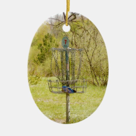 Disk Golf Basket 7 Keramik Ornament (Vorne)