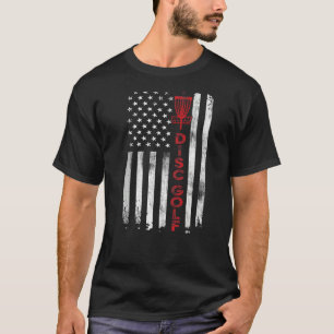 Disk Golf Basket American USA Flag für Disk Golfe T-Shirt