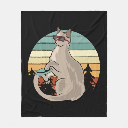 Disk Golf Basket Funny Cat Gift Player Fleecedecke (Vorderseite)