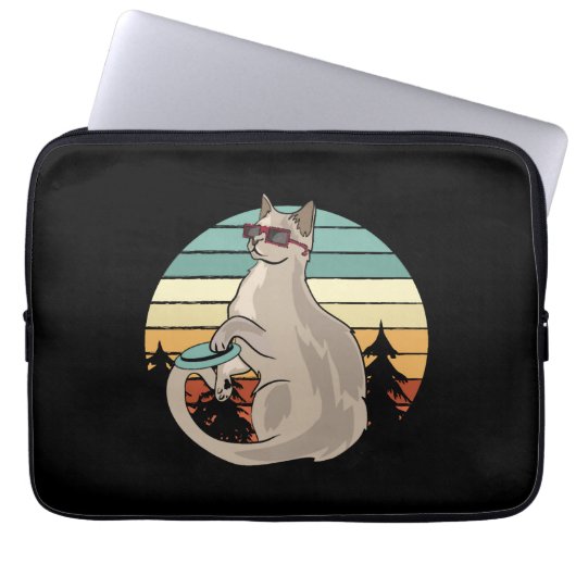 Disk Golf Basket Funny Cat Gift Player Laptopschutzhülle (Vorderseite)