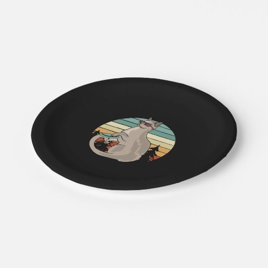 Disk Golf Basket Funny Cat Gift Player Pappteller (Schrägansicht)