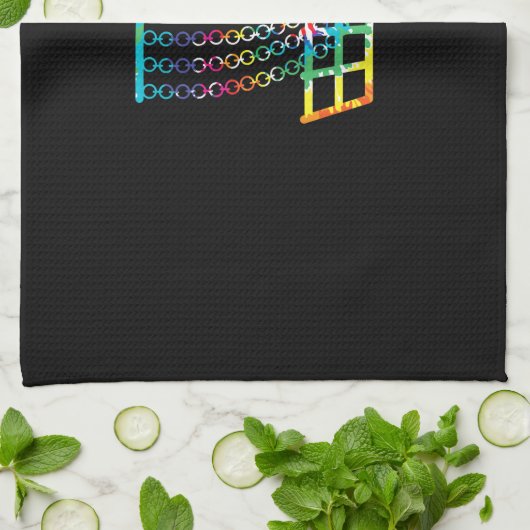 Disk Golf Basket - Hippie Rainbow Gift Geschirrtuch (Gefaltet)