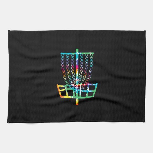 Disk Golf Basket - Hippie Rainbow Gift Geschirrtuch (Horizontal)