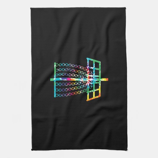 Disk Golf Basket - Hippie Rainbow Gift Geschirrtuch (Vertikal)