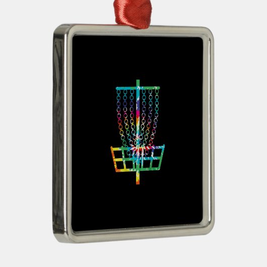Disk Golf Basket - Hippie Rainbow Gift Ornament Aus Metall (Rechts)