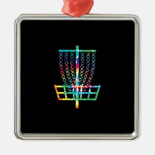 Disk Golf Basket - Hippie Rainbow Gift Ornament Aus Metall (Vorne)
