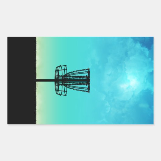 Disk Golf Basket Rechteckiger Aufkleber (Vorderseite)