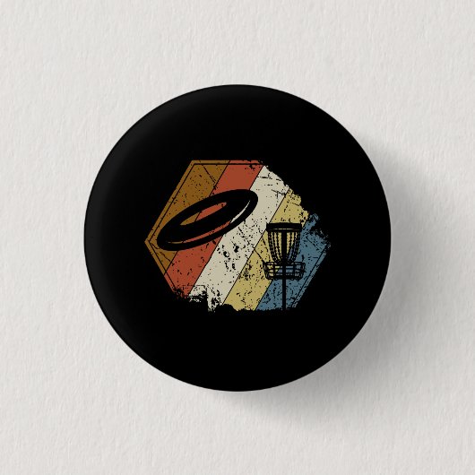 Disk Golf Basket Retro Button (Vorderseite)
