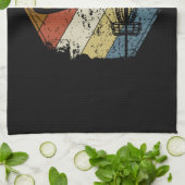 Disk Golf Basket Retro Geschirrtuch (Gefaltet)