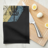 Disk Golf Basket Retro Geschirrtuch (Viertel Falte)