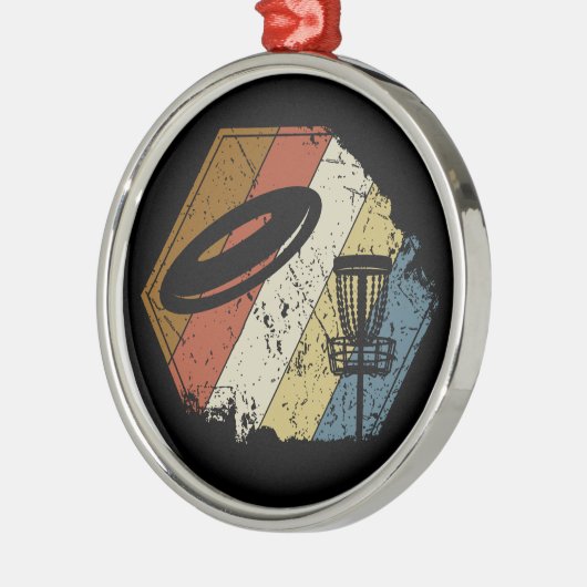 Disk Golf Basket Retro Ornament Aus Metall (Links)