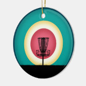 Disk Golf Basket Silhouette Keramik Ornament (Links)