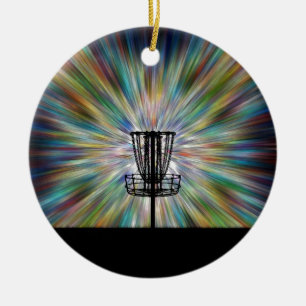 Disk Golf Basket Silhouette Keramikornament